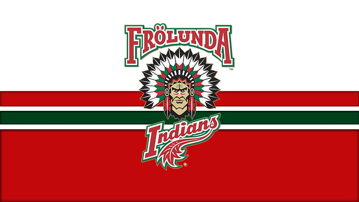 Hockey, Frölunda HC, Frölunda Indians, SHL, text, red, western script