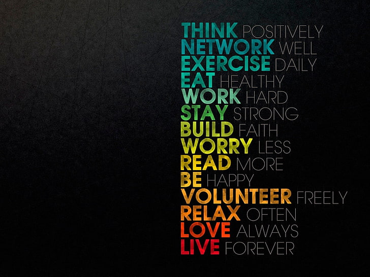 think positively network well exercise text, communication, western script, HD wallpaper