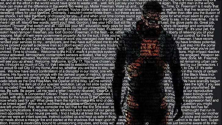 men's black shirt artwork, Half-Life, Valve Corporation, Gordon Freeman