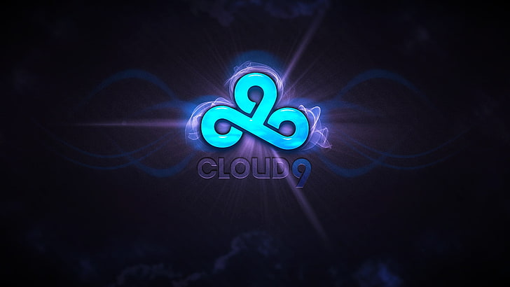 Cloud9, cs, blue, black, dark, illuminated, communication, night, HD wallpaper