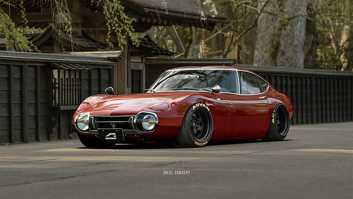 car, red cars, vehicle, Toyota, Toyota 2000GT, motor vehicle