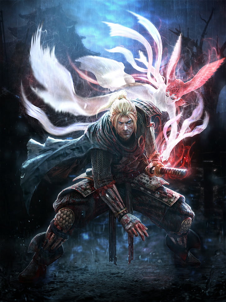 Nioh game poster, Samurai, PS4, 4K