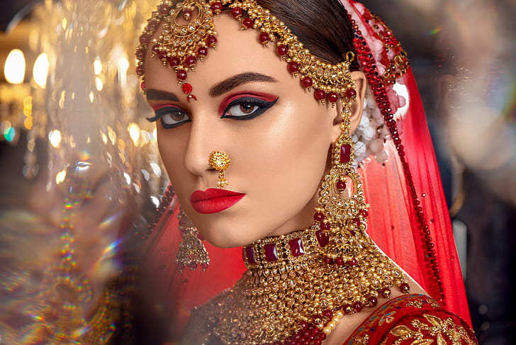 HD wallpaper: Models, Brown Eyes, Earrings, Face, Girl, Indian, Jewelry,  Lipstick | Wallpaper Flare