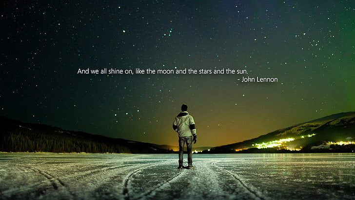 John Lennon sayings wallpaper, quote, nature, snow, ice, people, HD wallpaper