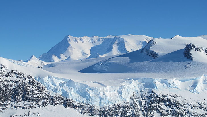 antarctic, mountain range, nunatak, glacier, glacial landform, HD wallpaper
