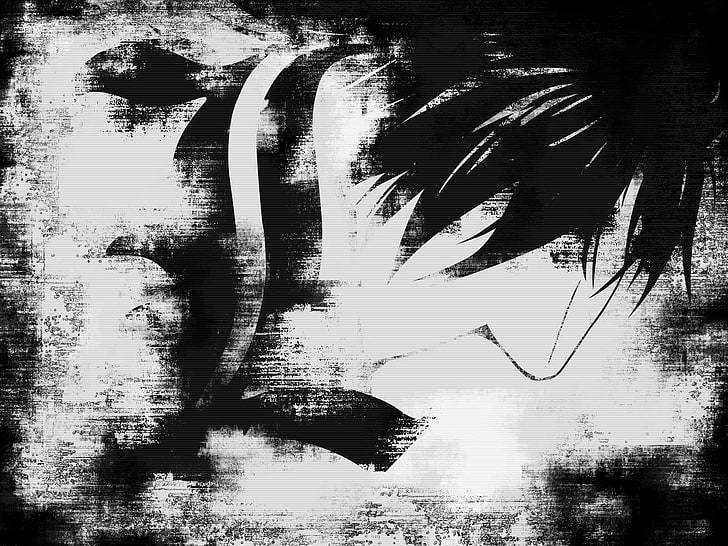 HD wallpaper: black and white abstract painting, Anime, Death Note,  reflection | Wallpaper Flare