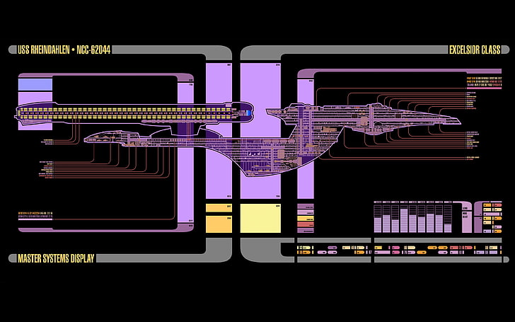 Star Trek, LCARS, spaceship, schematic, technology, communication, HD wallpaper