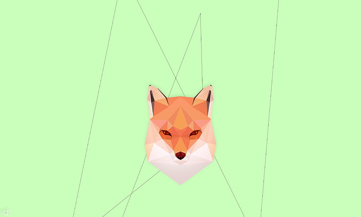 brown and white fox logo, abstract, geometry, fox cubs , minimalism
