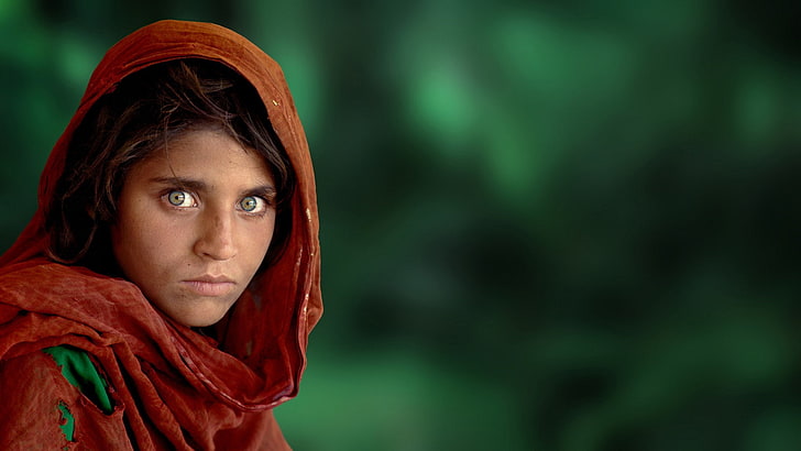 Photo Manipulation, Steve McCurry, portrait, one person, focus on foreground, HD wallpaper
