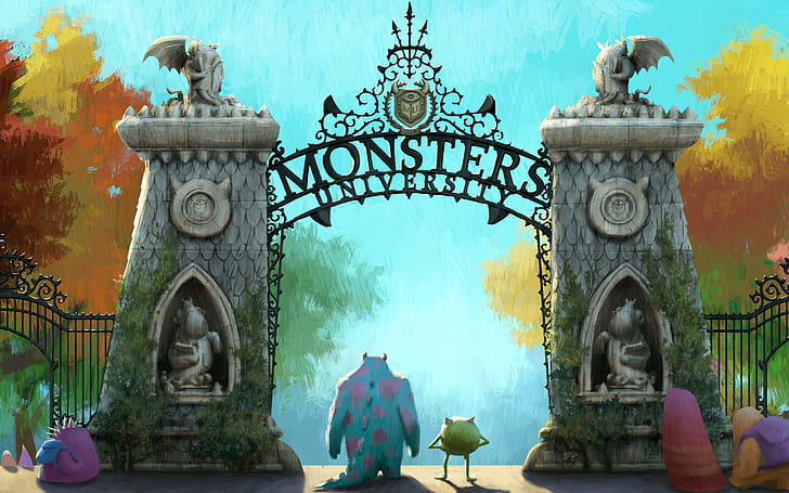 Monsters University, monster university painting, pixar's movies