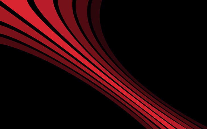 black background, digital art, simple, red, lines, minimalism