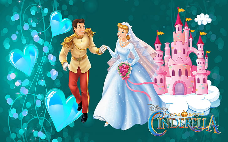 Cartoon Disney Princess Cinderella And Prince Charming Wedding Love Couple Wallpaper Hd 1920×1200, HD wallpaper