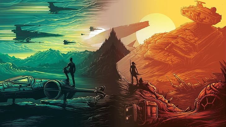 Poe Dameron, Star Destroyer, Star Wars: The Force Awakens, X-wing, HD wallpaper