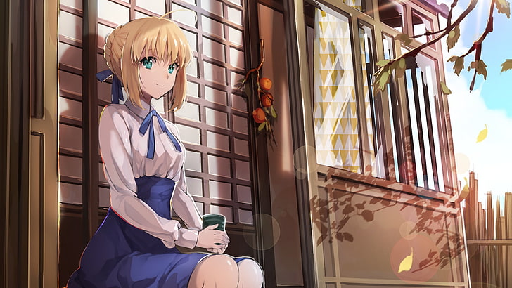 Saber, Fate Series, Fate/Stay Night, anime girls, real people, HD wallpaper