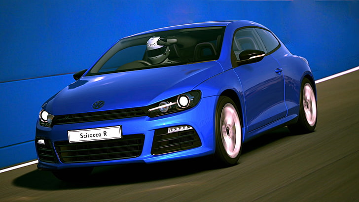 Volkswagen, Scirocco, blue cars, vehicle, mode of transportation, HD wallpaper
