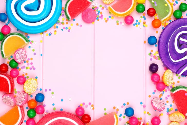 colorful, candy, sweets, lollipops, HD wallpaper
