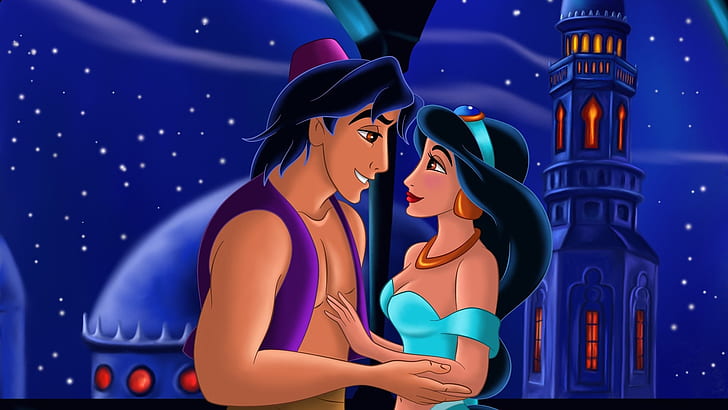 HD wallpaper: Aladdin And Princess Jasmine In Love Screen Capture 1920×1080  | Wallpaper Flare