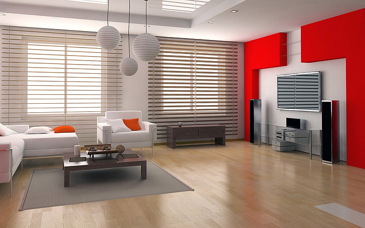 flat screen television, living, style, interior, furniture, modern, HD wallpaper