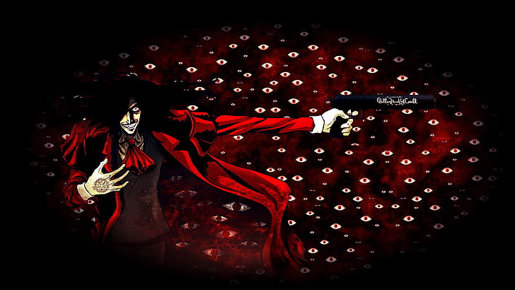 black haired male anime character illustration, Hellsing, Alucard
