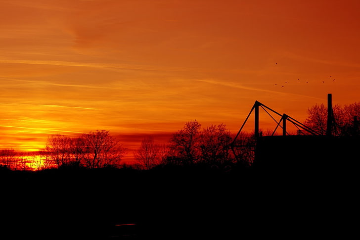 BVB, Signal Iduna Park, Borussia Dortmund, Sun, sky, sunset, HD wallpaper