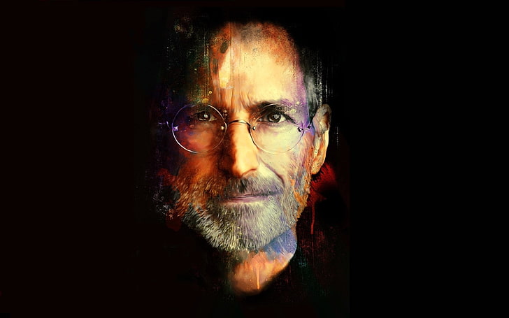 Celebrity, Steve Jobs, portrait, eyeglasses, one person, studio shot, HD wallpaper