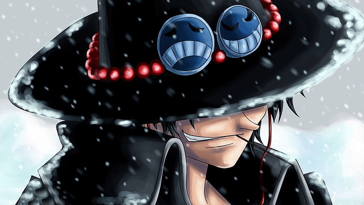 One Piece Portgas D. Ace illustration, Anime, helmet, headwear, HD wallpaper