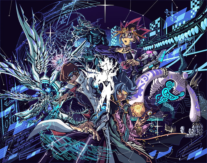 dark, deep-eyes, dimensions, dragon, duel, magician, monsters, HD wallpaper
