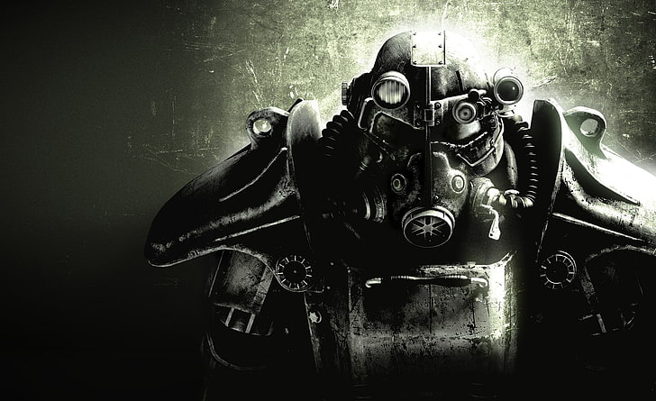Fallout 3, gray robot character screenshot, Games, power armor fallout 3, HD wallpaper