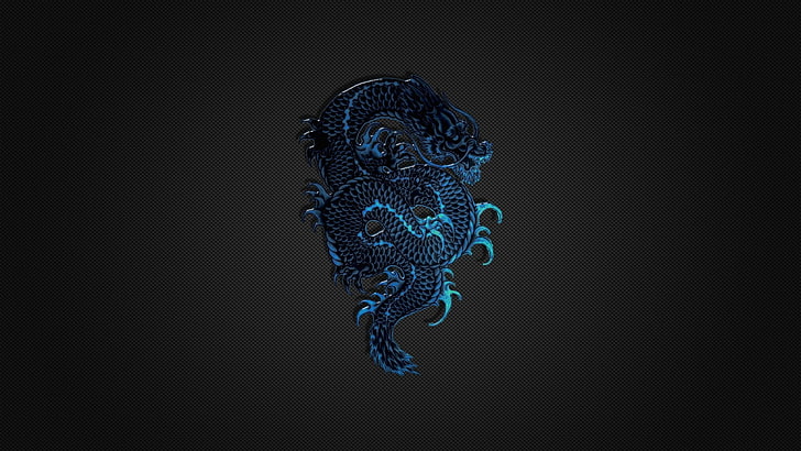 abstract blue black minimalistic dragons carbon fiber background 1920x1080  Art Minimalistic HD Art, HD wallpaper