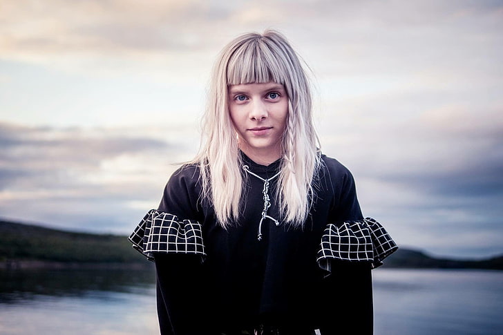 Aurora Aksnes, music, blond hair, cloud - sky, one person, looking at camera