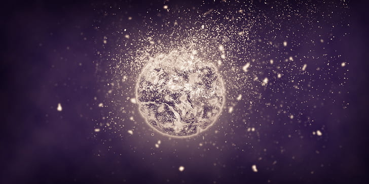 particle, Earth, shattered, HD wallpaper