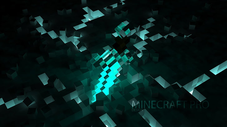 Minecraft illustration, digital art, pattern, no people, illuminated, HD wallpaper