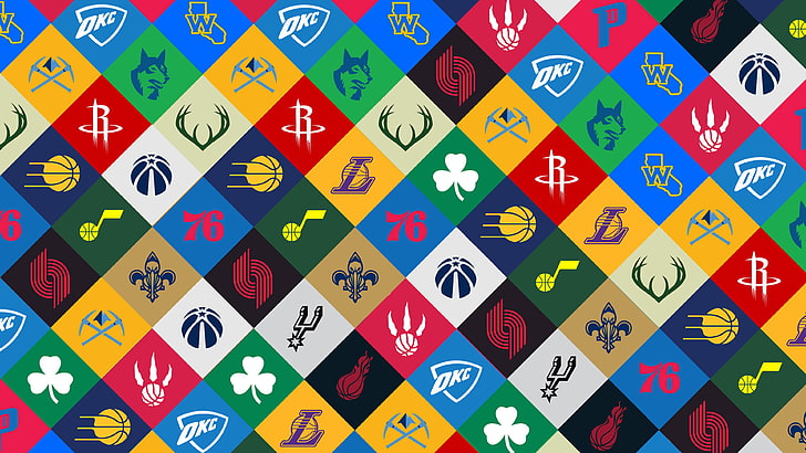 HD wallpaper: NBA, basketball, sports, logo, multi colored, communication |  Wallpaper Flare