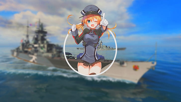 anime, anime girls, Kantai Collection, Prinz Eugen (KanColle), HD wallpaper
