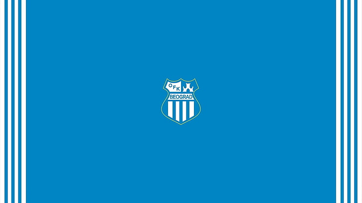 soccer, sports, logo, soccer clubs, OFK Beograd, blue, copy space, HD wallpaper