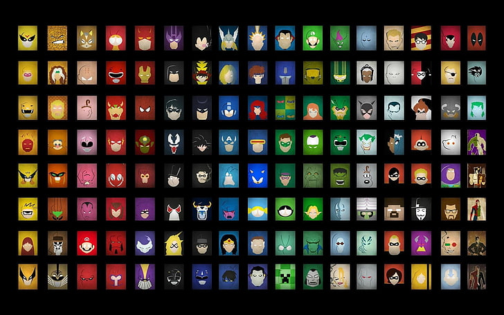 assorted-type character poster lot, superhero, DC Comics, Marvel Comics, HD wallpaper