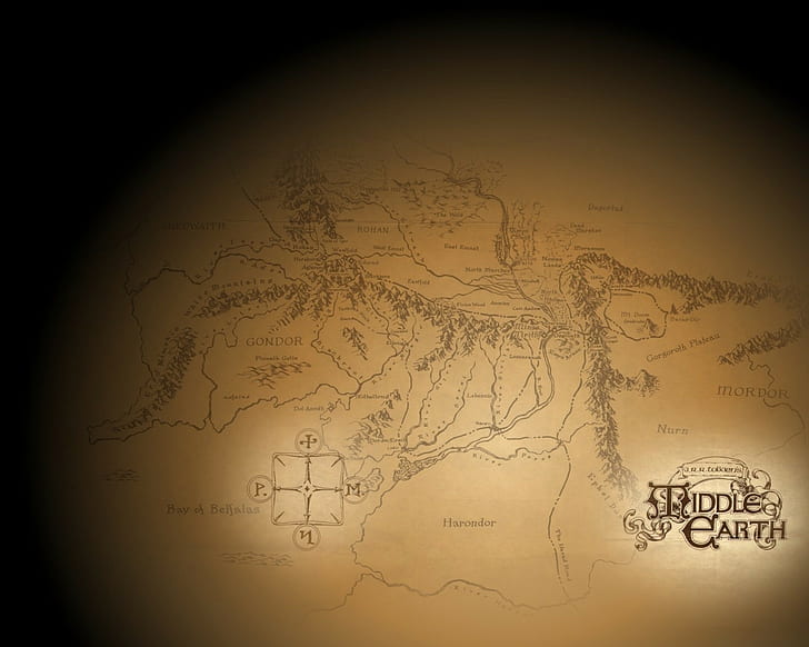 map, The Lord of the Rings, Middle-earth, HD wallpaper