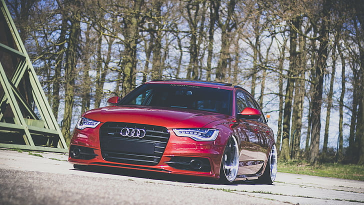 audi s4 audi a4 stance car red cars vehicle, motor vehicle, HD wallpaper