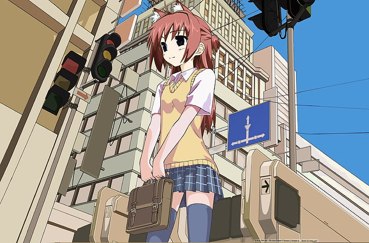 Anime Girls, Nekomimi, School Uniform, Girls Avenue, 3560x2346, HD wallpaper