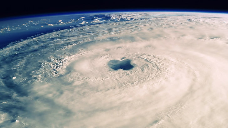 storm satellite image, Apple Inc., hurricane, atmosphere, clouds