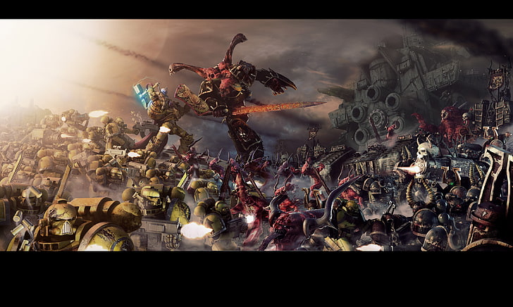 monster digital wallpaper, Warhammer 40,000, WH40K, space marines, HD wallpaper