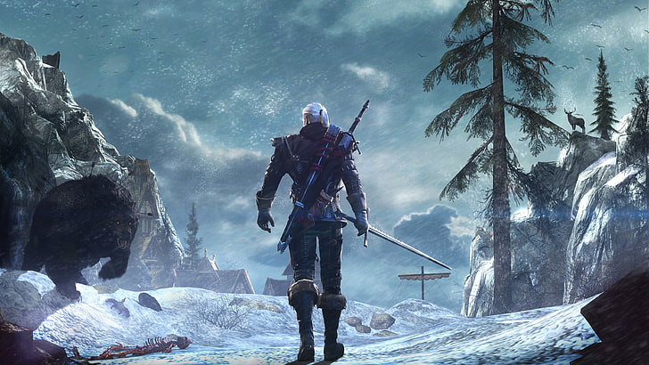 The Witcher digital wallpaper, The Witcher 3: Wild Hunt, Geralt of Rivia