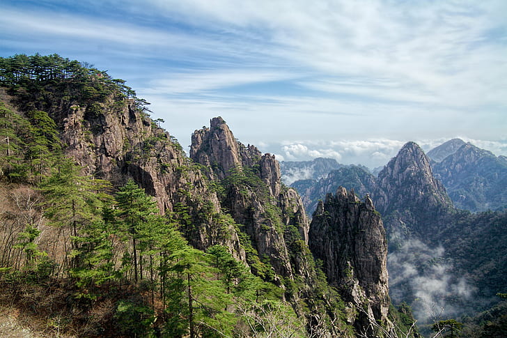 photo of mountain, huangshan, china, yellow mountain, huangshan, china, yellow mountain, HD wallpaper