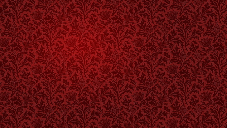 red floral textile, patterns, lines, bright, color, surface, texture