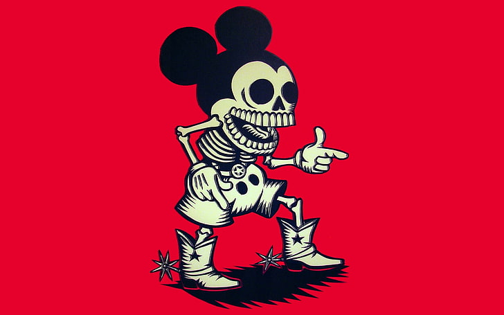 HD wallpaper: Mickey Mouse skeleton