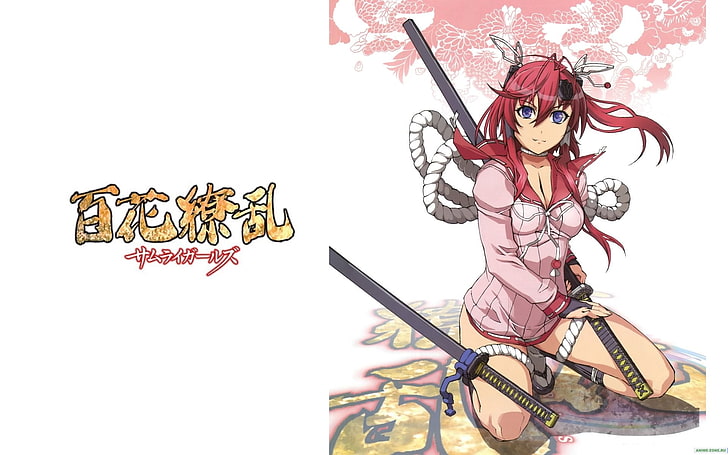 HD wallpaper: Hyakka Ryouran Samurai Girls, anime girls, Yagyuu Juubei,  white background | Wallpaper Flare