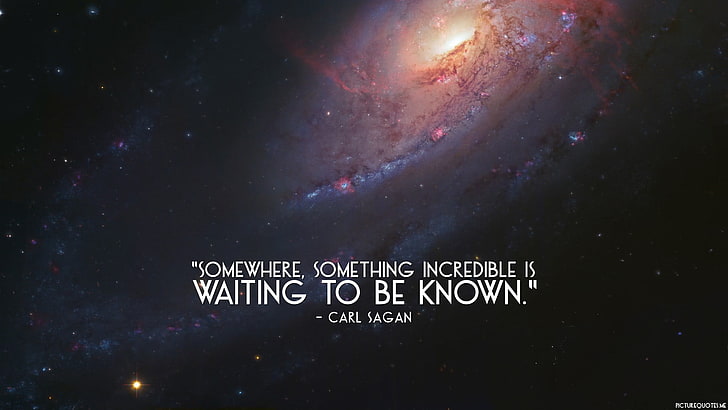 HD wallpaper: Waiting to be Known by Carl Sagan quote wallpaper, space,  night | Wallpaper Flare
