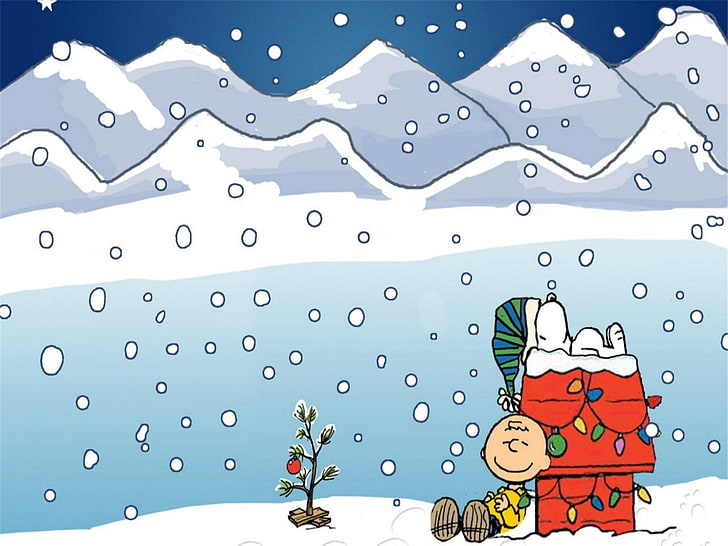 Brown, charlie, christmas, comics, peanuts, Snoopy, HD wallpaper