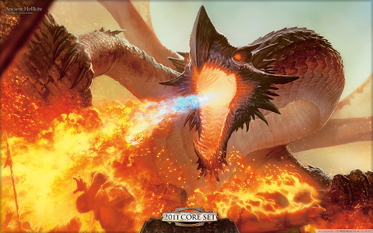2011 Core Set dragon illustration, Magic: The Gathering, fantasy art, HD wallpaper