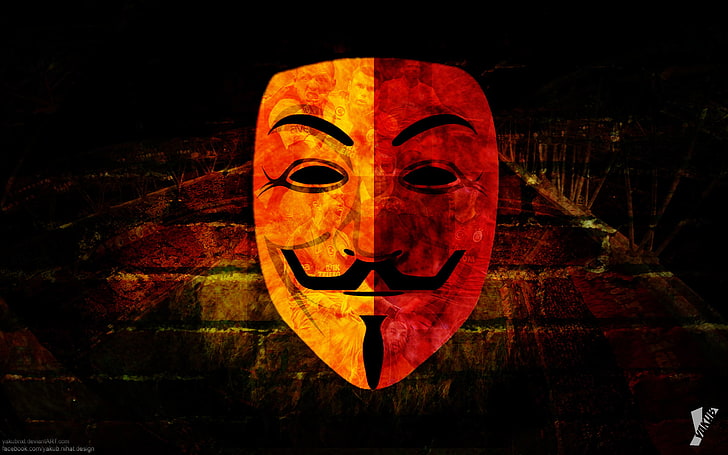 Galatasaray anonymous mask, Guys Fawkes Mask wallpaper, Sports, HD wallpaper
